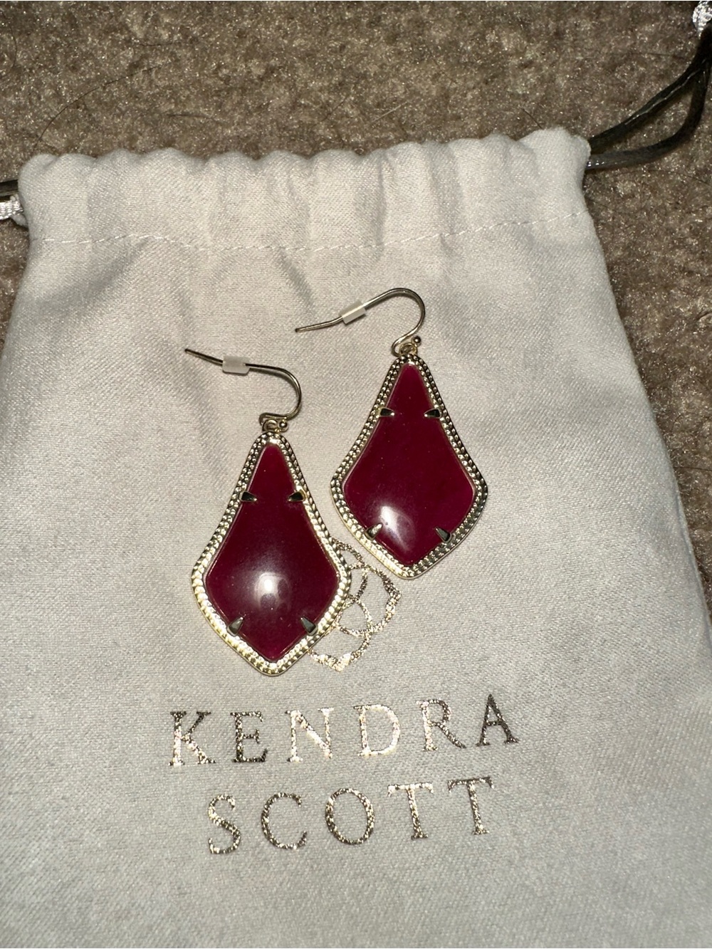 Kendra Scott Maroon Alex Drop Earrings